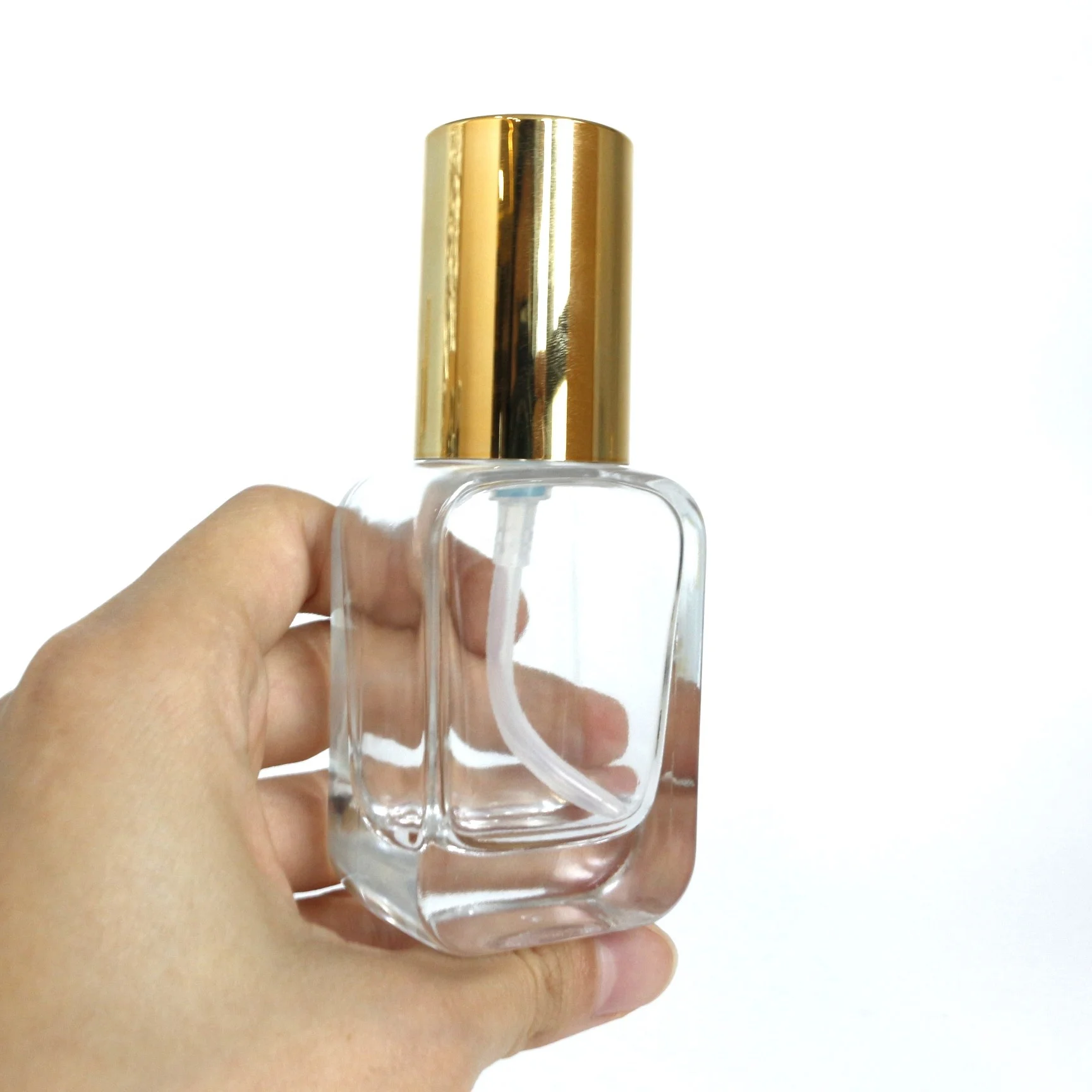 30ml 1oz empty luxury pump glass lotion bottle with gold cap for skin care foundation face cream serum essence