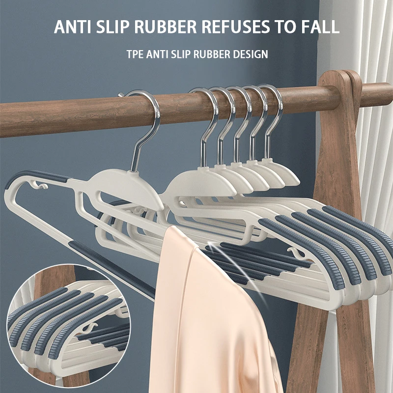 New Design Non Slip ABS Plastic Clothes Hangers Space Saving Clothing Coat&Shirt Storage Heavy Duty Pant Rack Upgraded Rubber