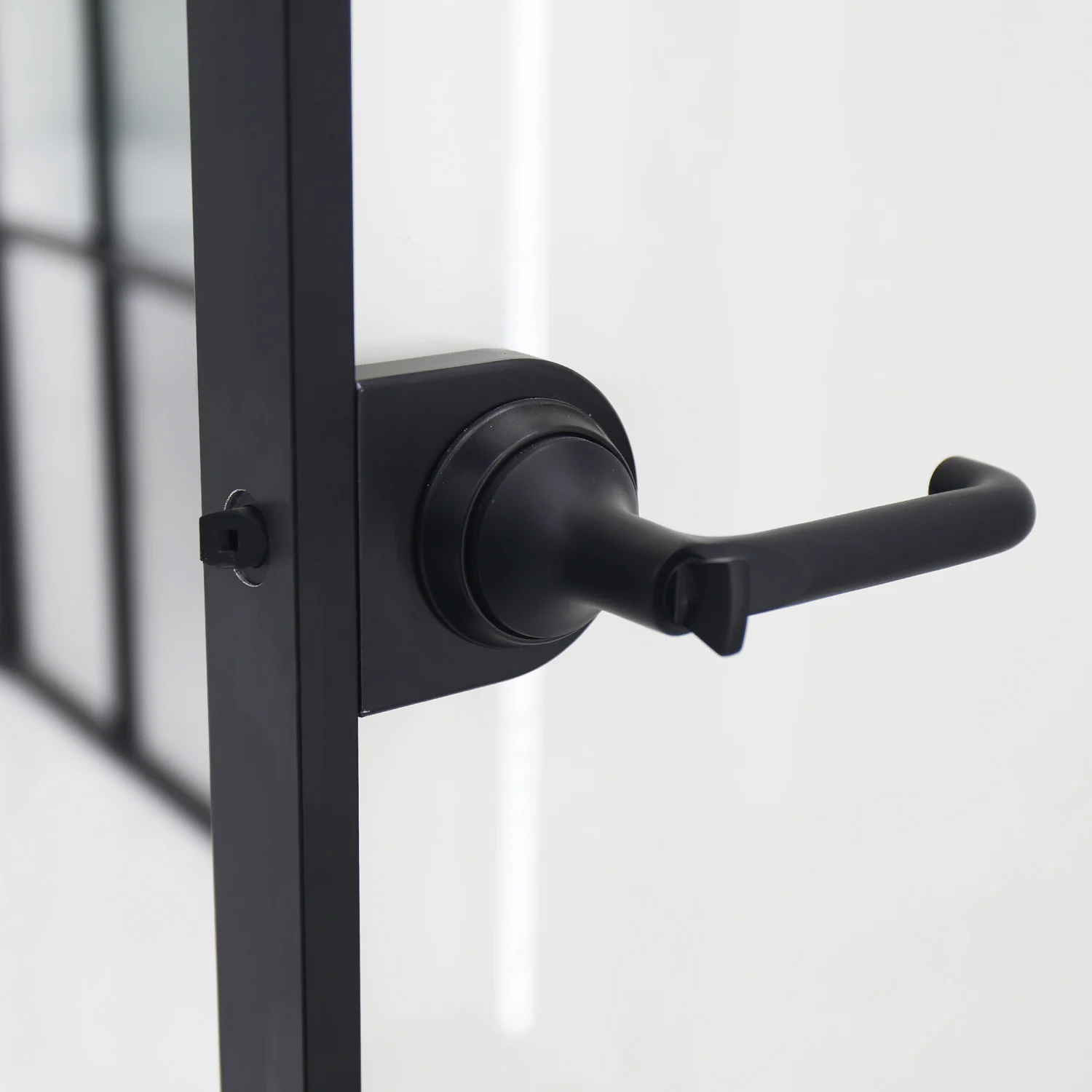 High quality minimalist narrow border switchable aluminum casement frosted glass door