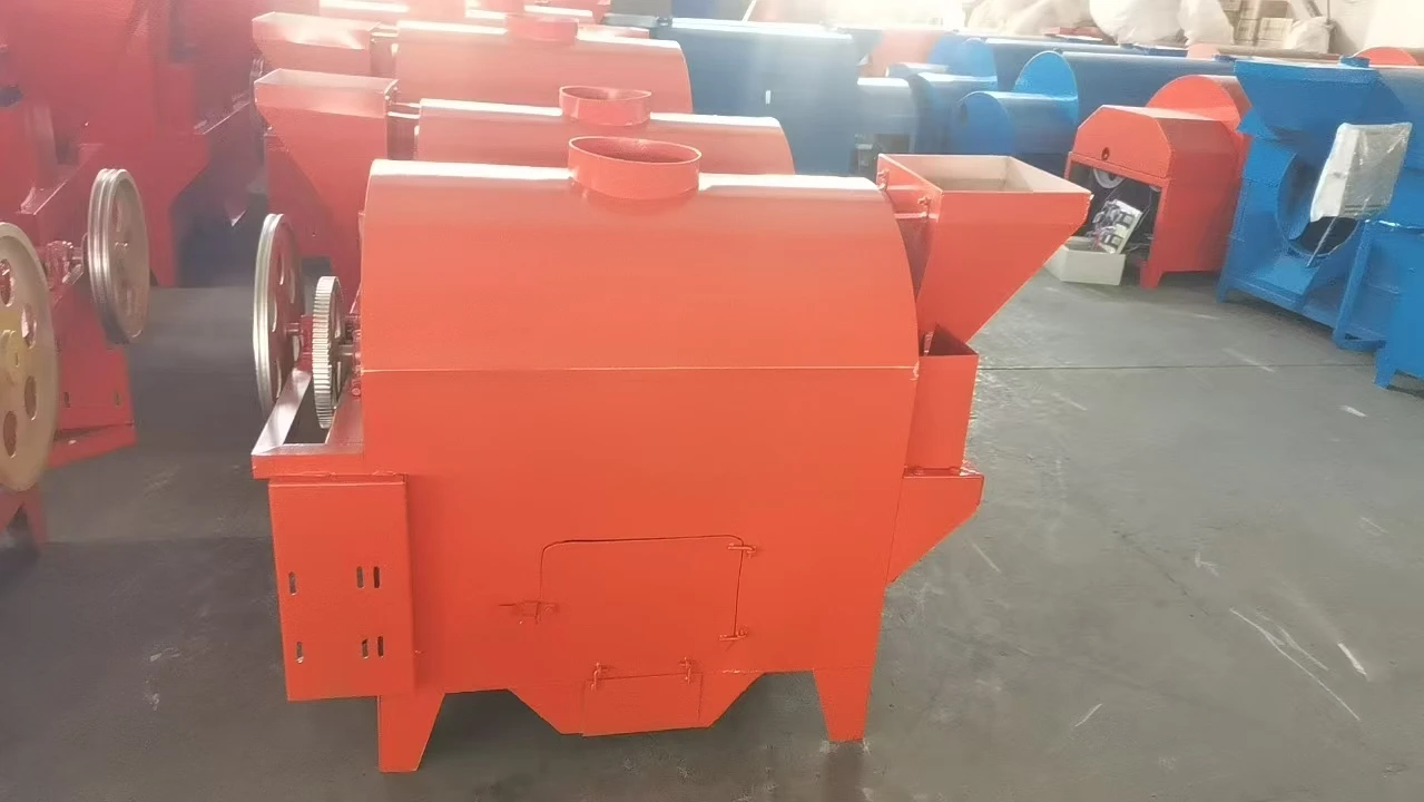 Gas charcoal Heating Rotatory Drum Grain Soybean Almond Chestnut Peanut Roaster HJ-29 nuts Roasting Machine