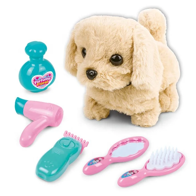 Stuffed animal toys electric pet  walking moving with sounds for plush rabbit toys kid pet shop care set