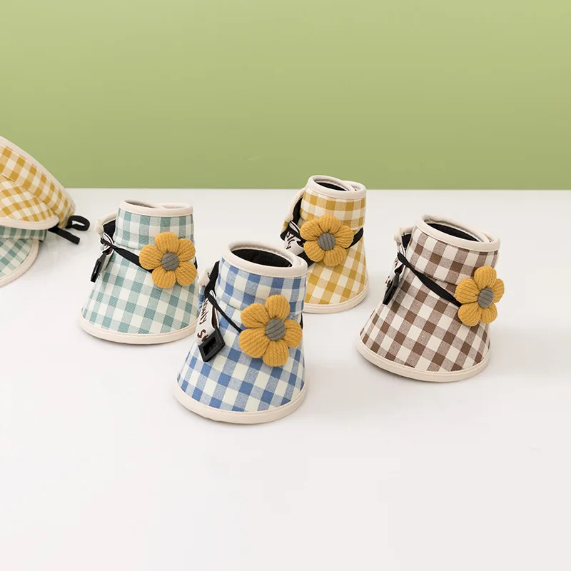 Children empty top cotton printed cute cap wide brim kids UV protection outdoor Sunvisor