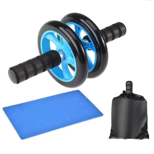 Unisex Home Gym Workout Fitness Equipment Non-Slip Roue Rueda Abdominal Exercise Muscle Training Abs Ab Wheel Roller with Mat