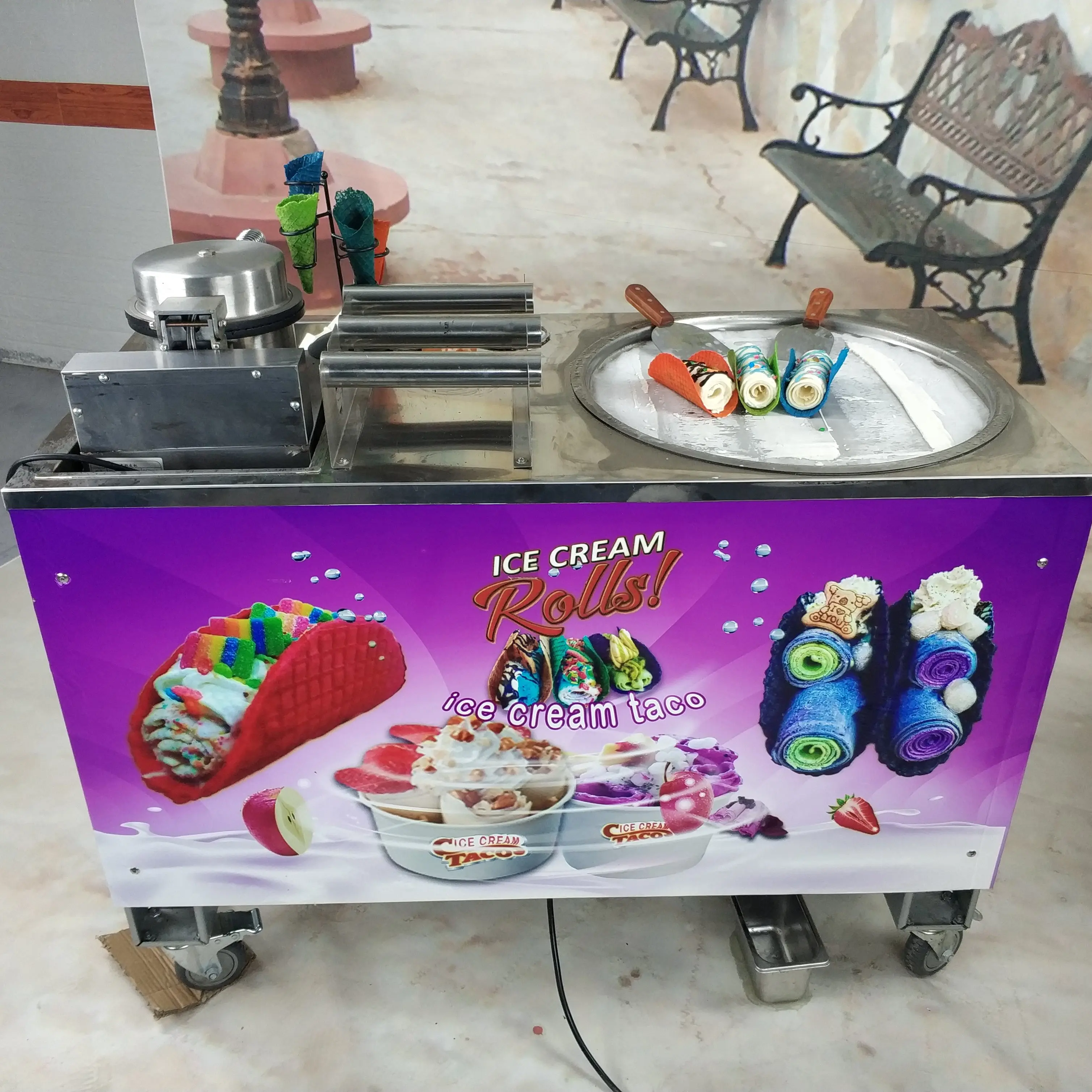 Kolice Mexico taco commercial rolled ice cream machine with CE Rohs ETL
