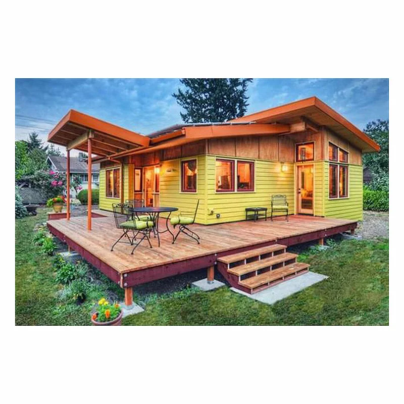 Luxury light steel keel structure wooden tiny camping house for Europe