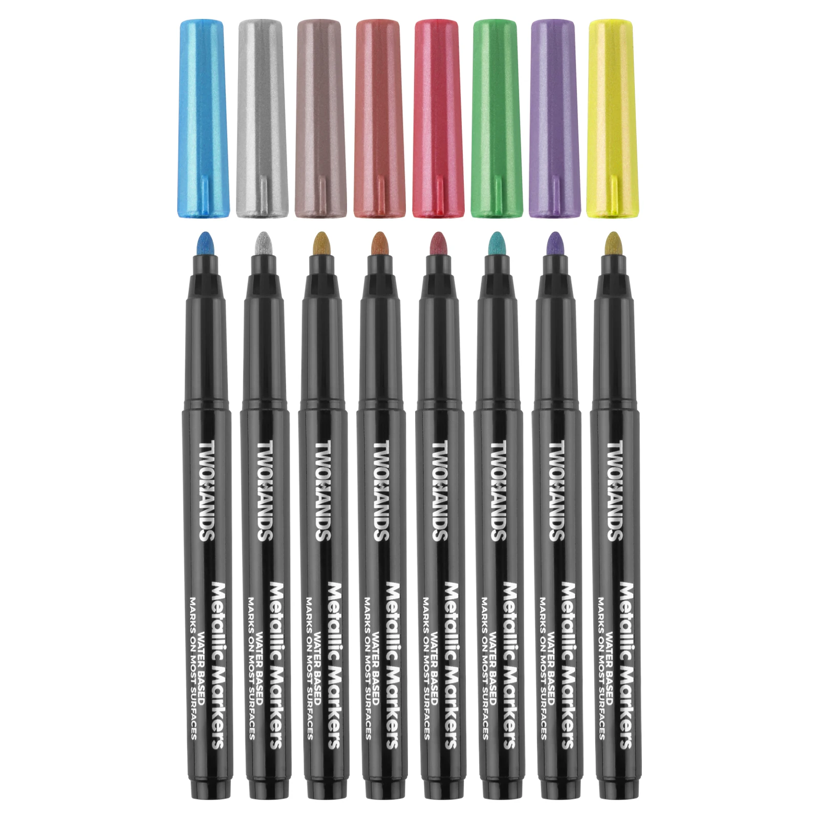 TWOHANDS Waterproof Paint Marker Pen 8 Colors Metallic Marker For Diy Graffiti