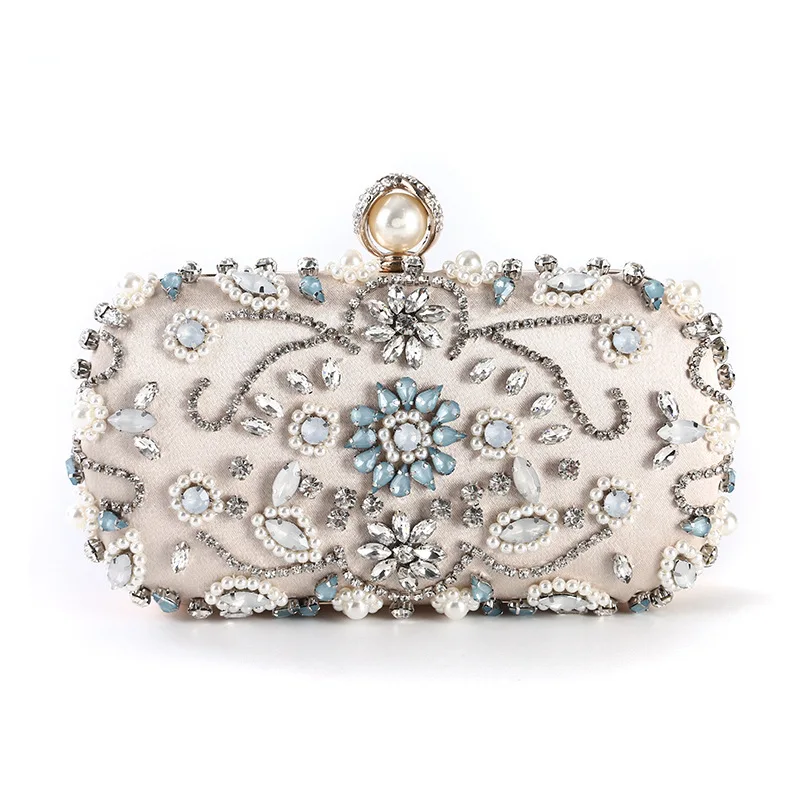 
2021 Wedding Imitation Pearl Crystal And Rhinestone Evening Clutch Bag 