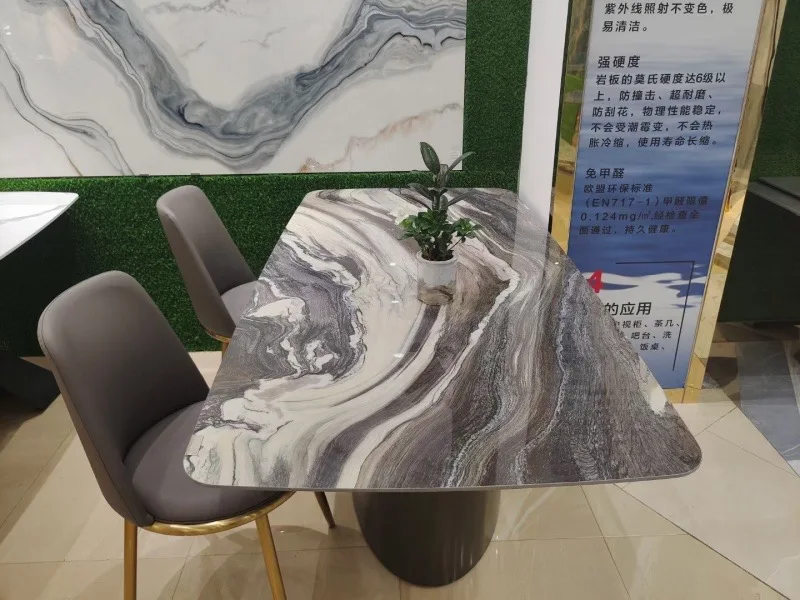  Luxury Glossy marble top dining table