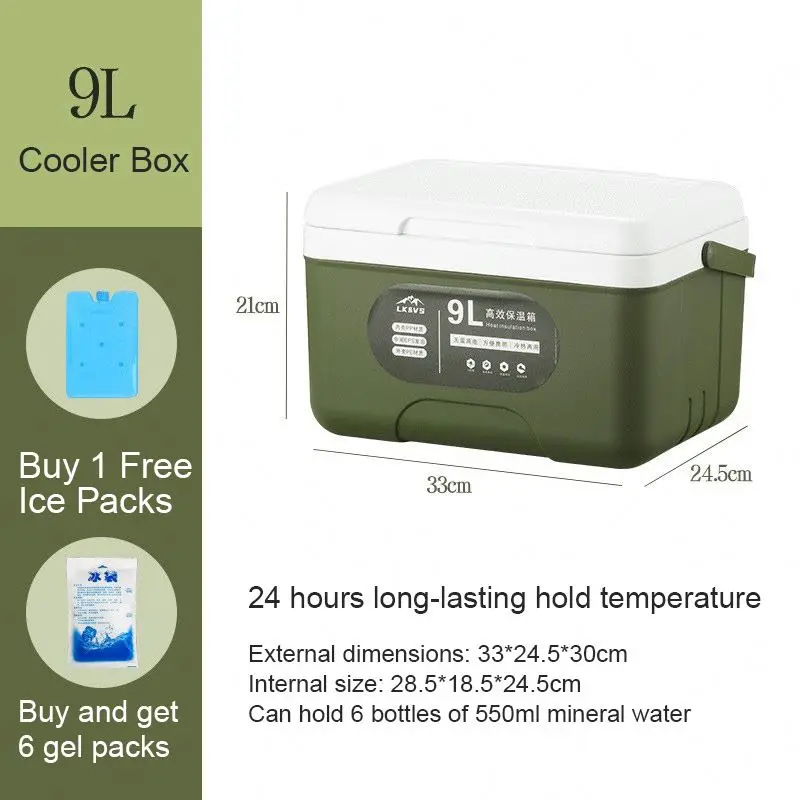 5-24L Ice Box Cooler Box Set For Keep Cool and Heat Portable to Camping Hiking Fishing Party Activity
