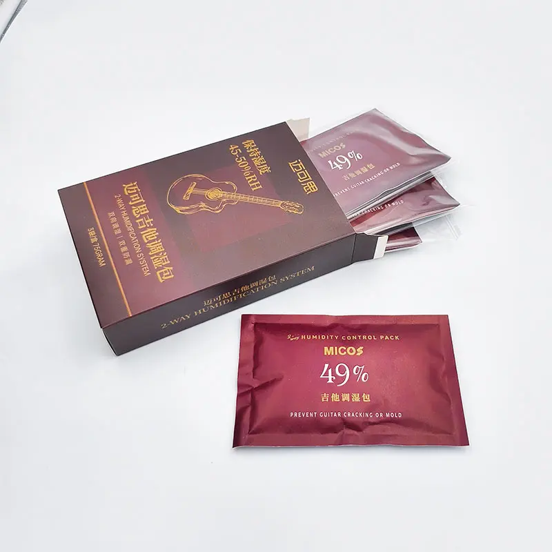 3-in-1 75g RH 49% guitar violin 2-way humidity control gel packs set for wooden music instruments maintenance