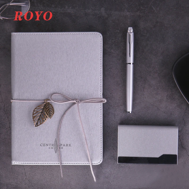 New High Quality Promotional Business Gift Set Luxury Pen Metal ball pen loose Leaf notebook -P-605