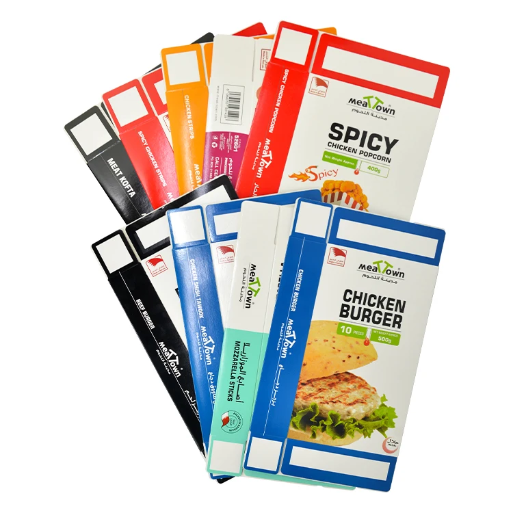 Custom Printing Foldable Food Grade Art Paper Freezer Storage Frozen Burger Box for Frozen Food