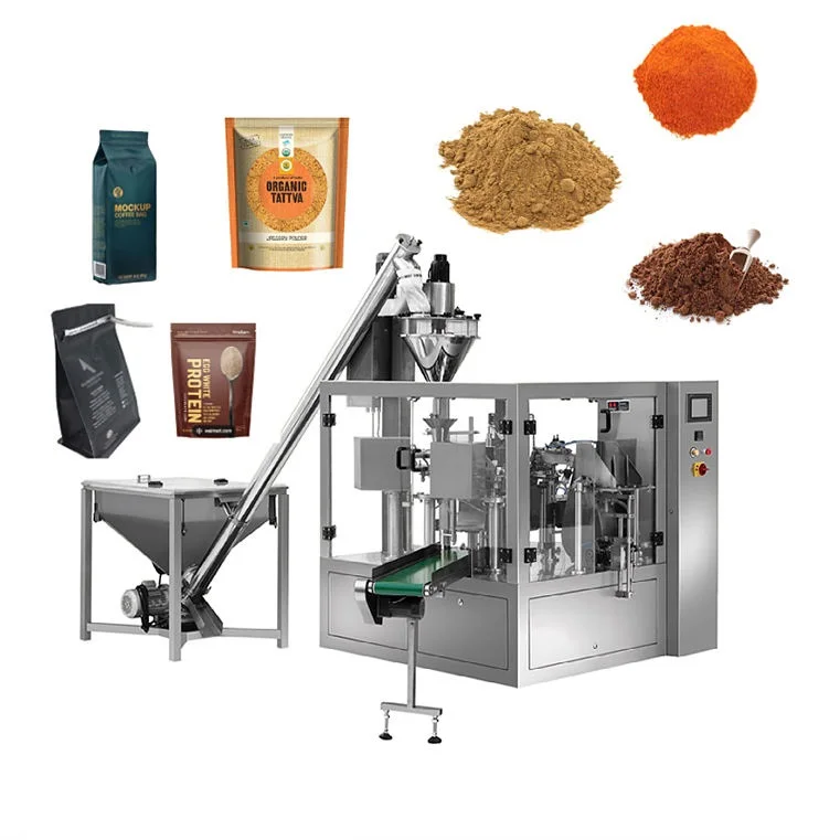 Zip Pouch Filling Turkey Tail Mushroom Powder Packaging Machine  Premade Bag Doypack Packing Machine