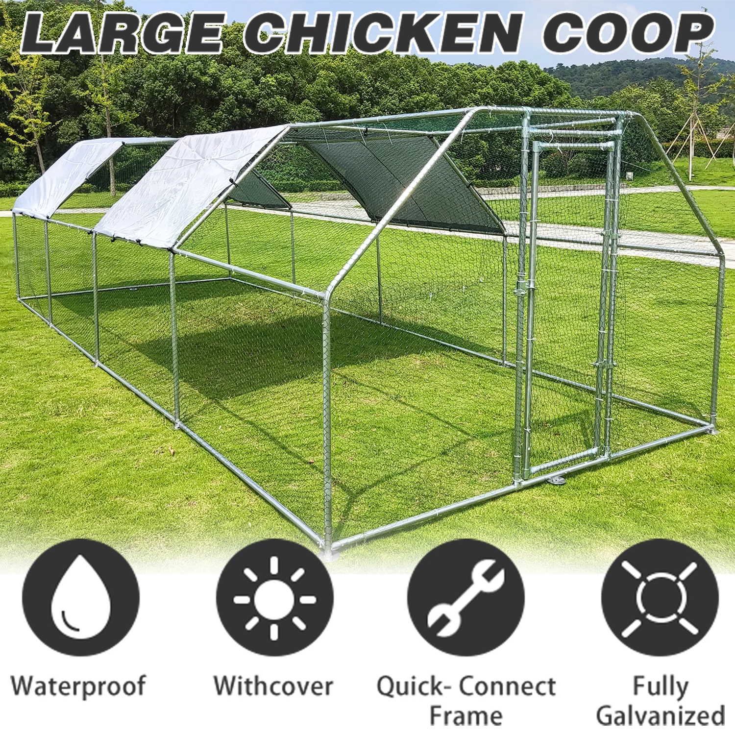 In Stock Chicken Coop Cages Farm  Family Galvanized Metal Cheap chicken coops with cover