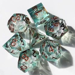 Набор игральных костей ручной работы с жидким сердечником Dnd Die Set Rolling D20 многогранные Подземелья и Драконы