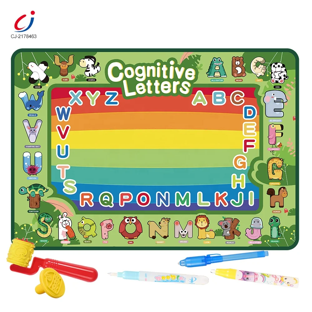 Kid educational reusable glows kids toys water doodle mat coloring writing painting baby large magic aqua water drawing mat