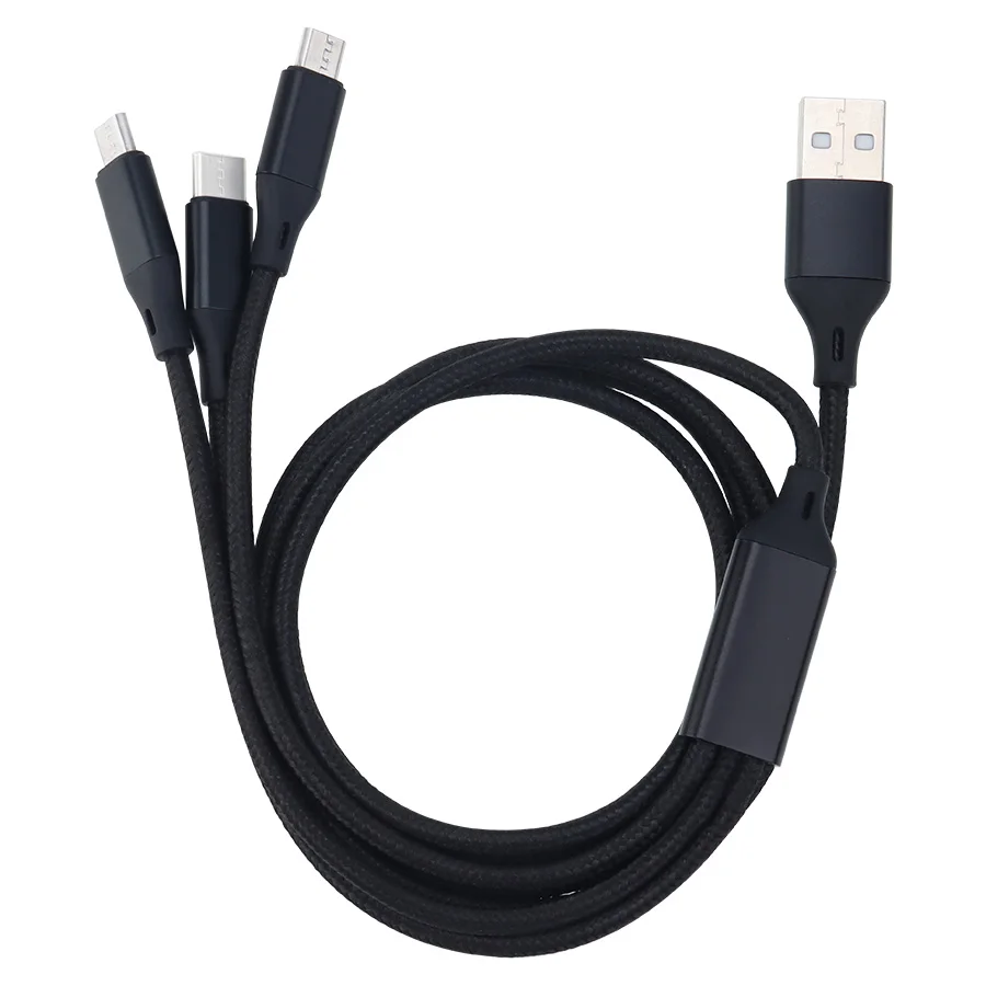  USB-кабель 3 в 1 универсальный многофункциональный для быстрой зарядки мобильных телефонов iphone Android Type-c