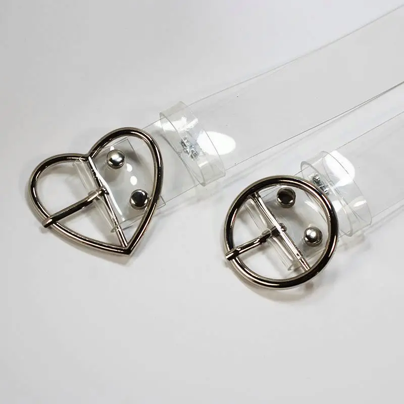 
Fashion versatile resin plastic full transparent belt circle buckle love buckle belt jeans student accessories 