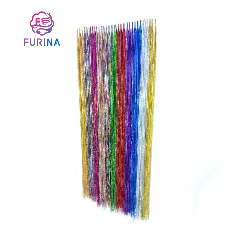 Furina оптовая продажа синтетическая мишура светящиеся косы синтетическое плетение волос для наращивания женщин