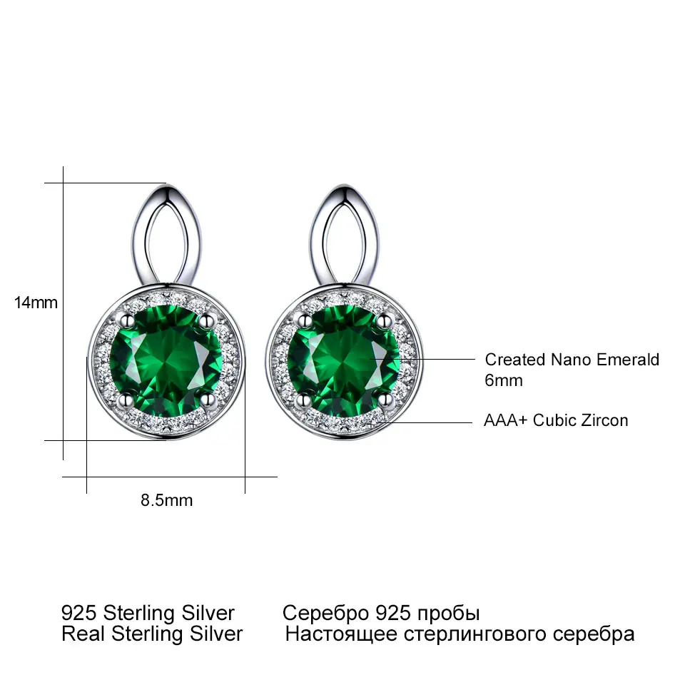 925 Silver Luxury Jewelry Set Earrings and Necklace AAA Green Zircon Bridal