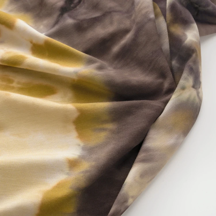 OEKO-TEX STANDARD 100 Custom Printed Tie-dye Bamboo Spandex Fabric Print For Eco-friendly Baby Clothes