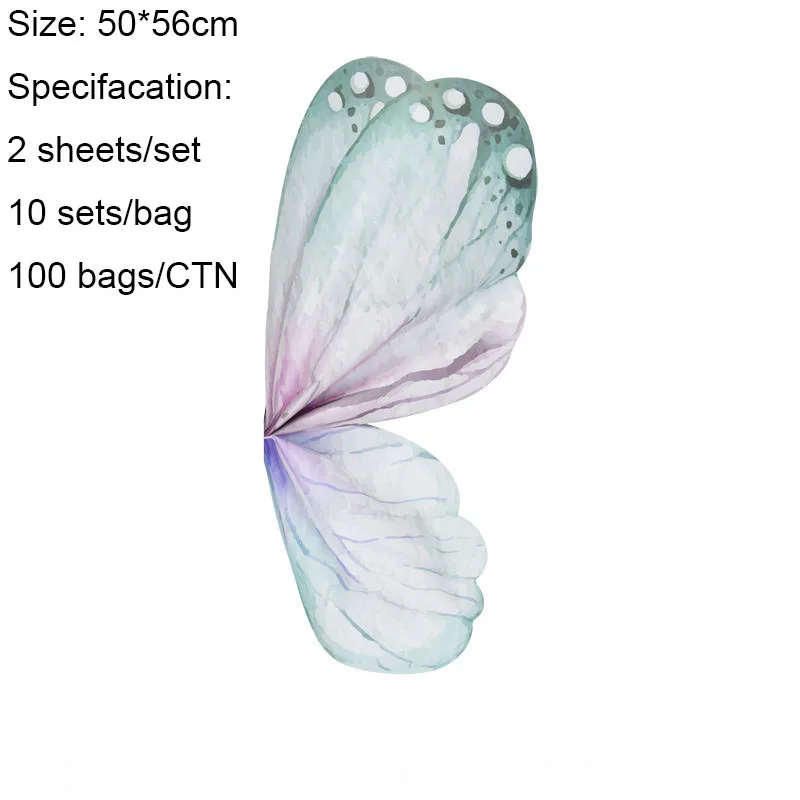 Wholesale Fashion 50*56cm Colorful Butterfly Wings Flower Wrapping Paper for Flower