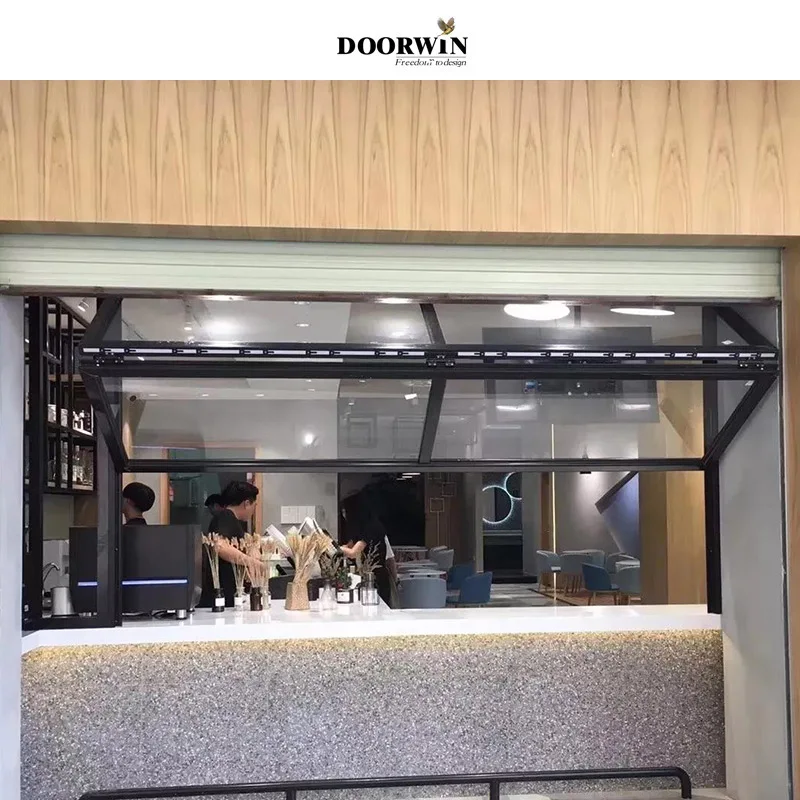Doorwin brand China manufacturer US Vertical Types Double Glazed Thermally Broken Aluminum Bi Folding Glass Windows