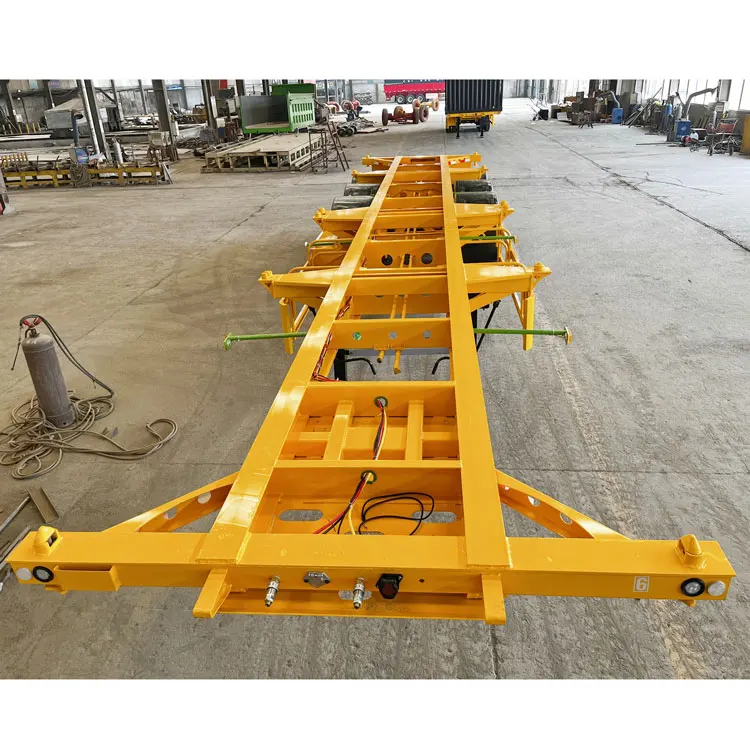 Factory Price 3axles 20ft 40ft Frame Shipping Chassis Skeletal Skeleton Semi Trailer 40ft Container Trailer