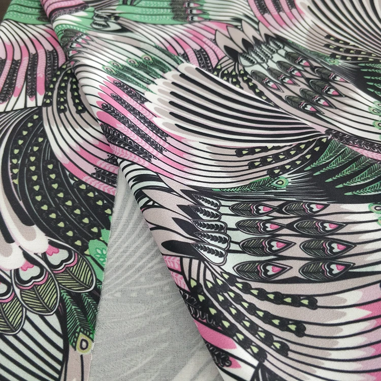 Прямая поставка из Китая текстильная фабрика 100D 4 способа стрейч 97% полиэстер 3% спандекс ткань с цифровой печатью для одежды