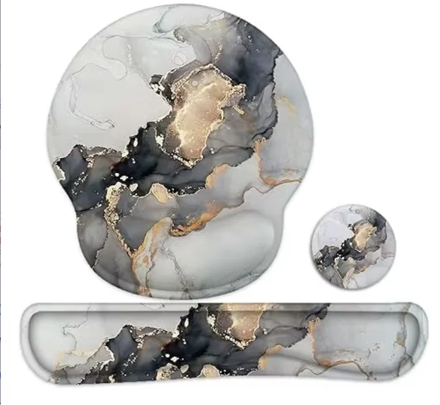 Rubber Slow Rebound Memory Foam Wrist Mouse Pad Manufacturer Office Keyboard Pad Hand Rest Wrist Rest Mouse Set