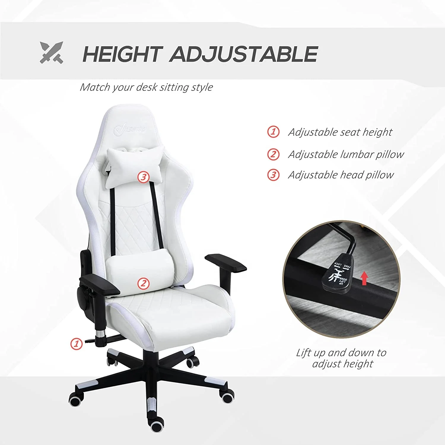 white led rgb lighting computer PC game chair massage silla gamer customized led light gaming chair with lights and speakers