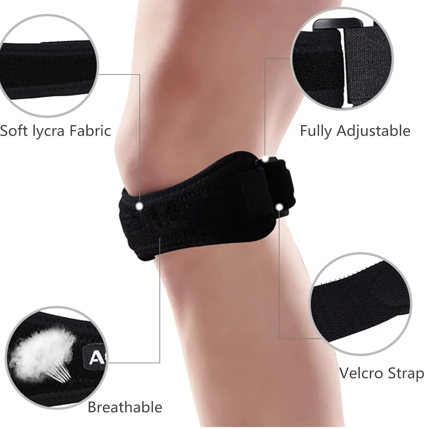 Knee Pain Relief & Patella Stabilizer Knee Strap Brace Support for Hiking, Soccer, Basketball, Running