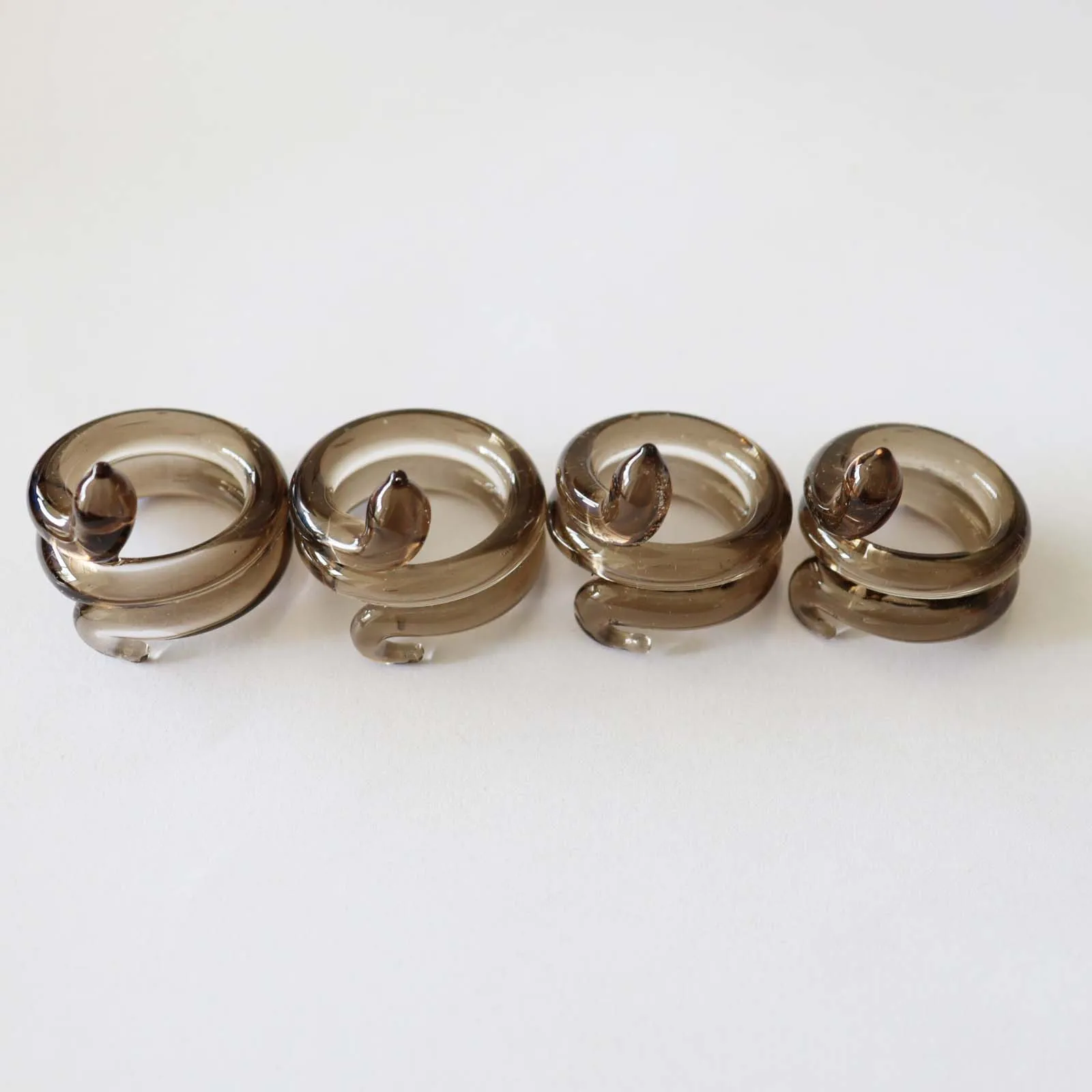 Lampwork murano glass snack design finger ring