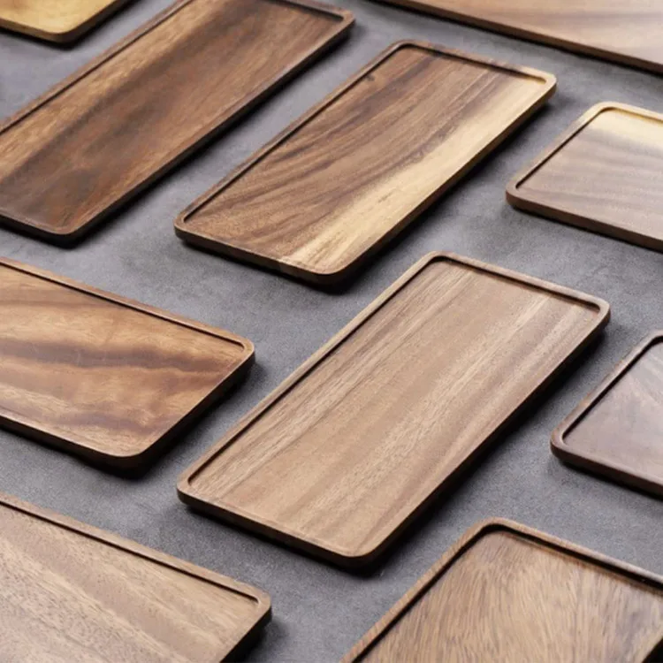 Wholesale Custom Classical Versatile Black Walnut Wood Rolling Trays