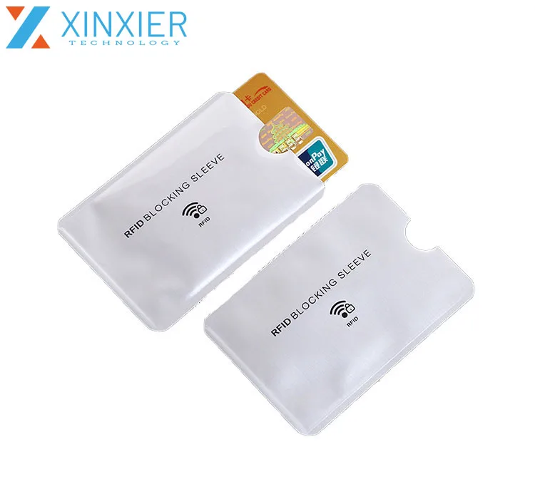 Whosale Price Stock Card Sleeve RFID Blocking Aluminum Foil Card Sleeve for Card ID Information Protection