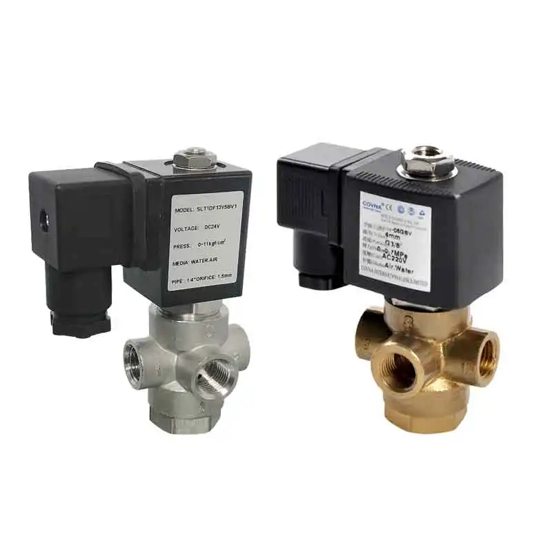 24v 12v Dc Normal Closed 1/4' 1/8' Inch Electric Valve for Gas Water 3 Way Solenoid
