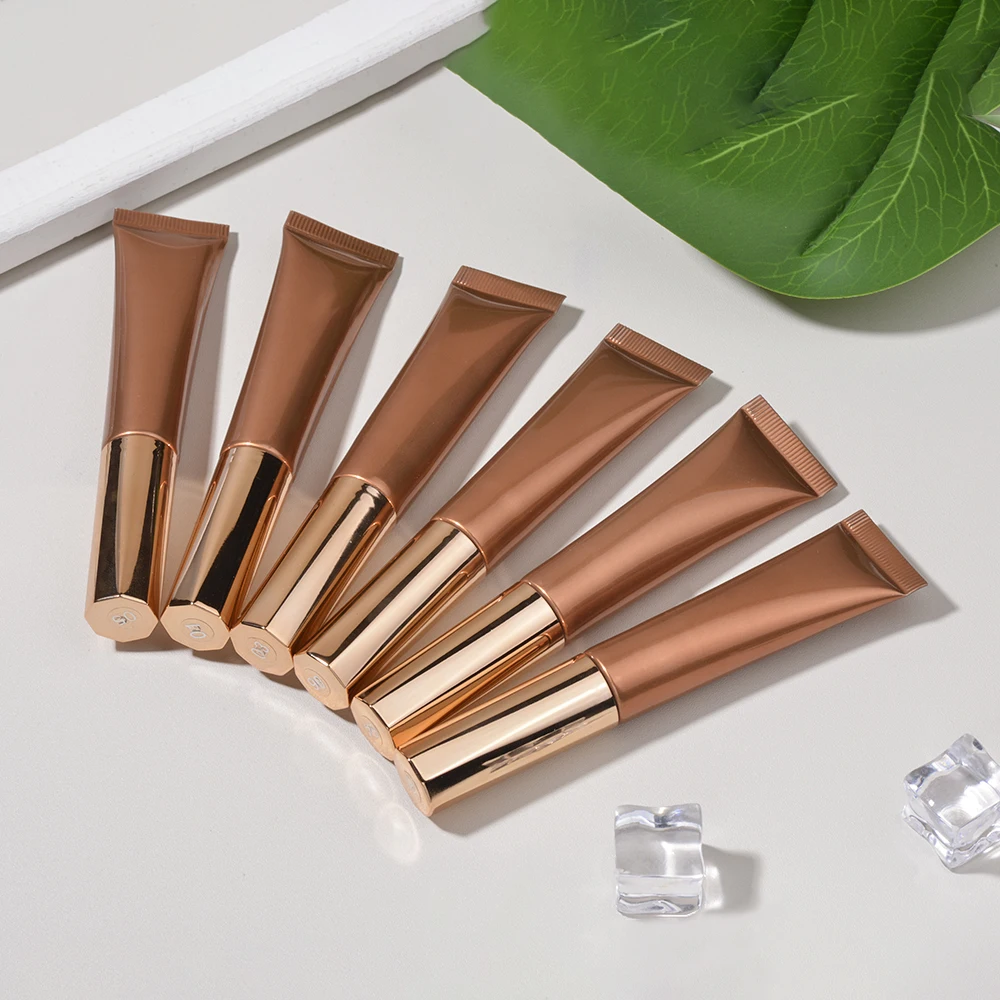 High Pigment 6 Colors Face Bronzer Golden Body Glitter Shimmer Hydrating Vegan Glow Liquid Highlighter Private Label With Brush