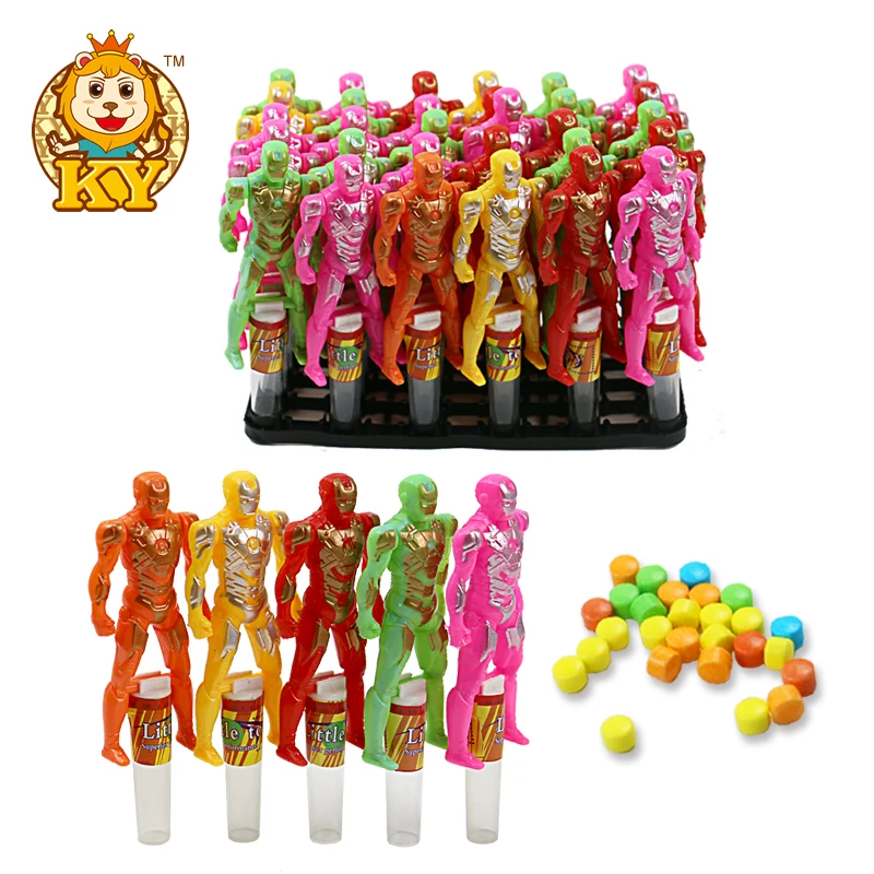 Wholesale Funny super man toy with sweet tablet hard candy
