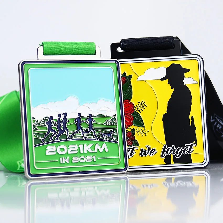 
custom manufacturer of marathon marathon running race sport gold silver bronze metal medal medal with ribbon 