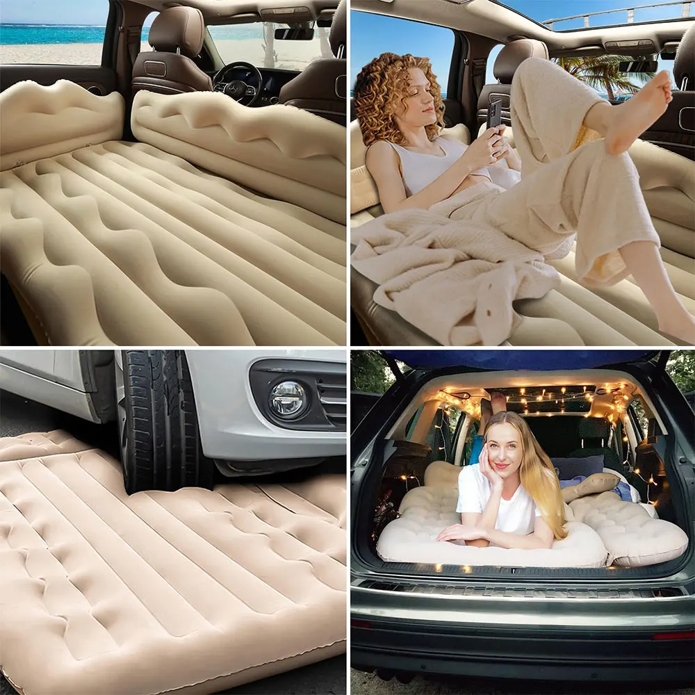 SUNNUO High Quality Portable Travel Inflatable Car Bed Customizable Air Mattress 6 Practical Accessories Car Beds Pillows