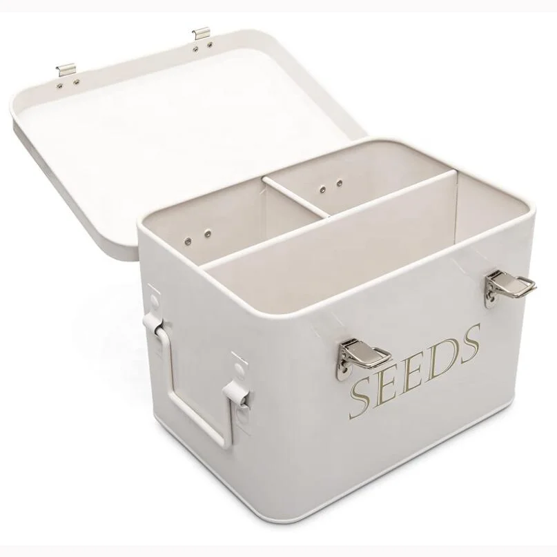 Органайзер для хранения садовых семян с разделителями металлическая жестяная банка