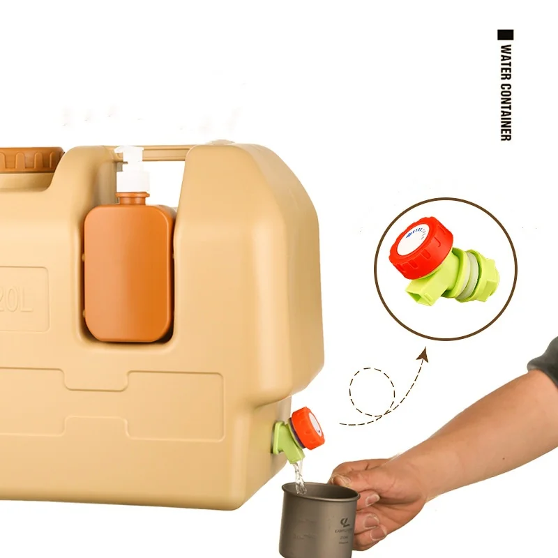 Wholesale Customized 20-Liter Portable Plastic Water Storage Tanks for Outdoor Camping Hiking Spigot Equivalent 5-Gallon Volume
