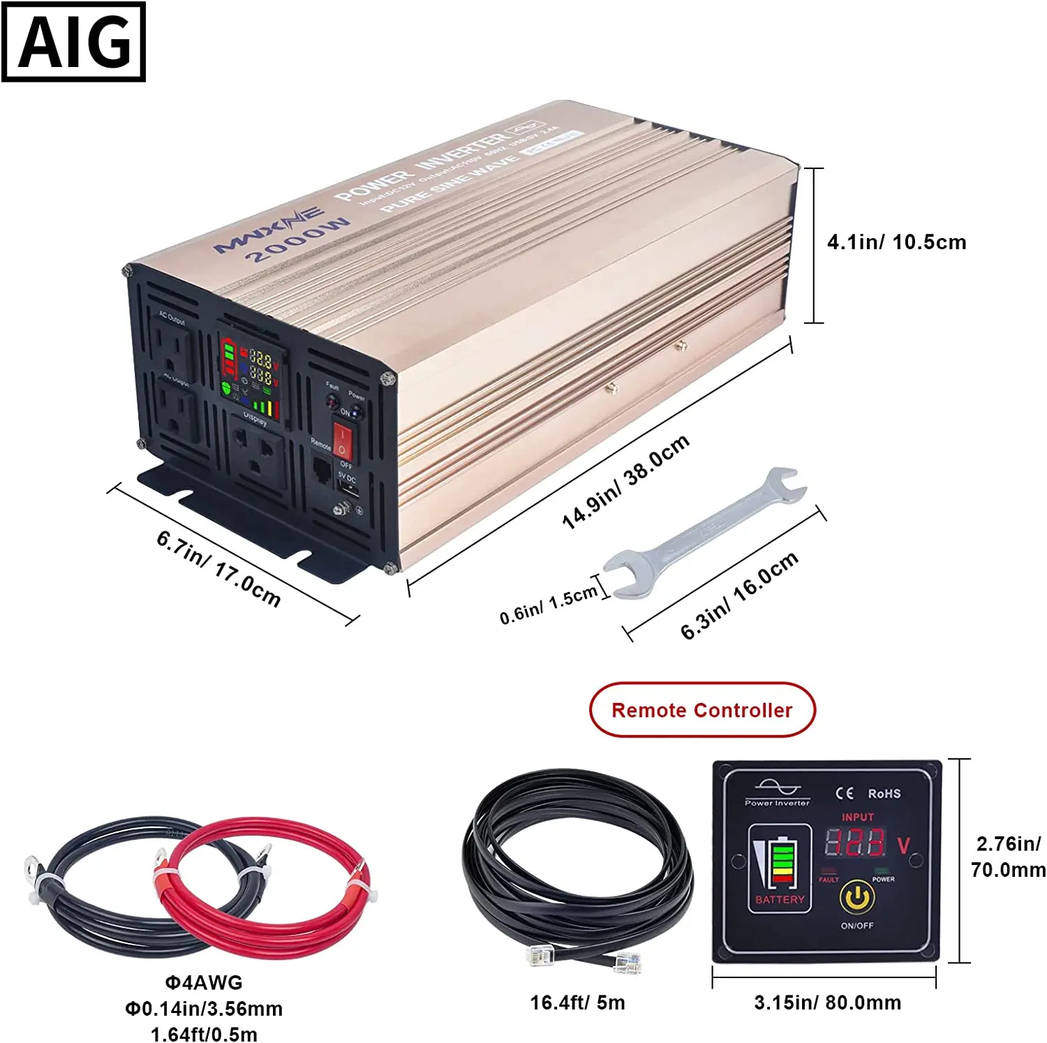 Wholesale 12v 220v 2000w Dc To Ac Car Power Voltage Converter High Frequency Pure Sine Wave Inverter