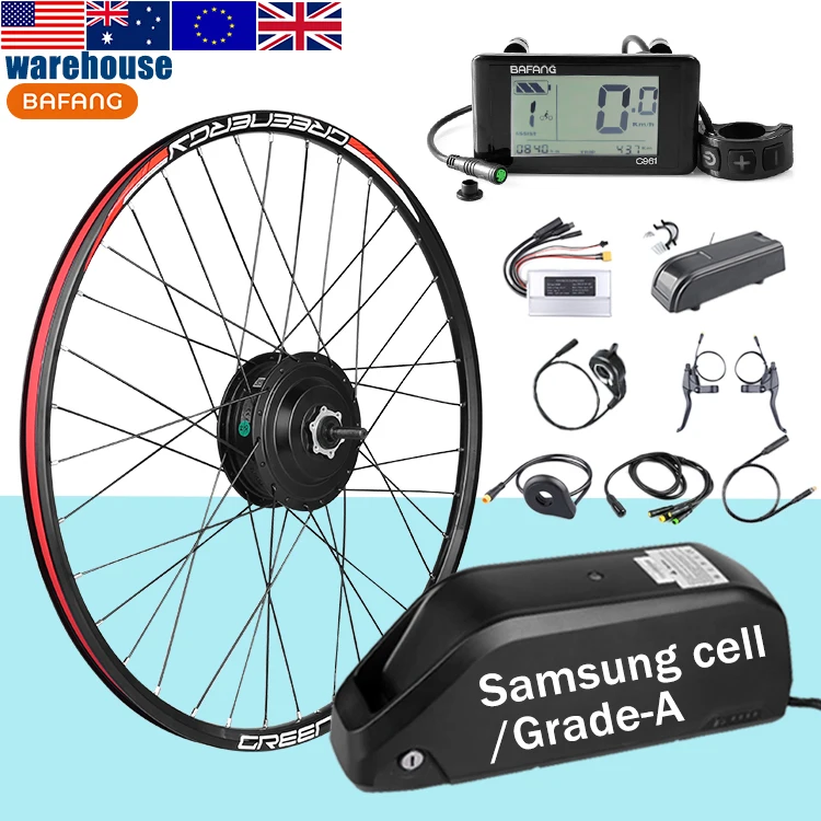 BAFANG 250 500 1000 w 25 kmh e-bike hub motor rear wheel 27.5 inch 700c electric bike conversion kit with battery