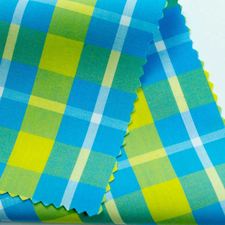 Famous Brand 100% Pure Cotton Yarn Dyed Orange Check Fabric Stretch Woven Fabric Supplier Shirts Plain Style Coated Lining