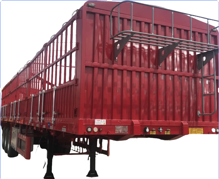 Heavy Duty 3 Axle Truck Semi Trailer with Stake Sidewall for Cargo Transport featuring 12R22.5 Tyre