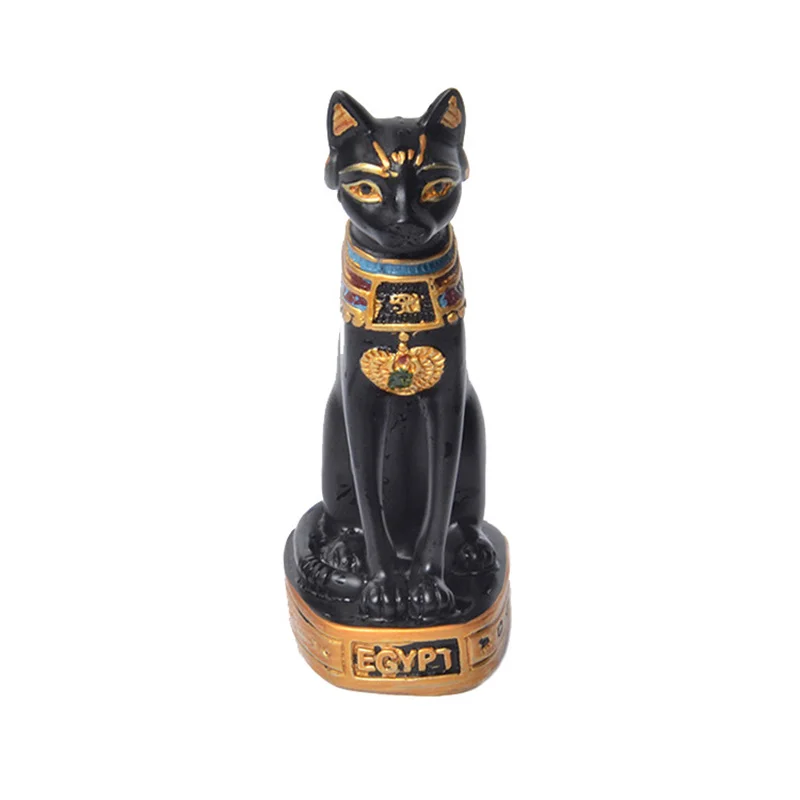 Small Animal Figurines Ornament Hotel Temple Garden Decoration Figurine Resin Handicraft Customized Egypt Cat Figurine