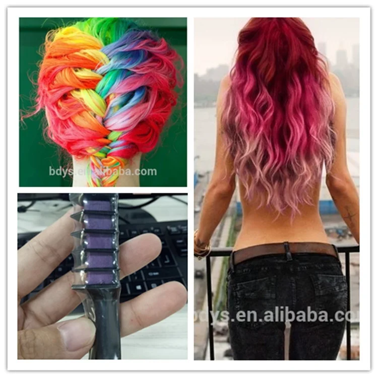 super march hot selling customized harmless cream hair chalk comb hair dye temporary hair color chalk