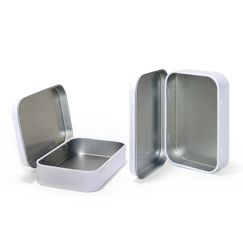Rectangle small square Candy tin case Child Resistant Hinged tin box Packaging Custom Printing metal mint Tins box