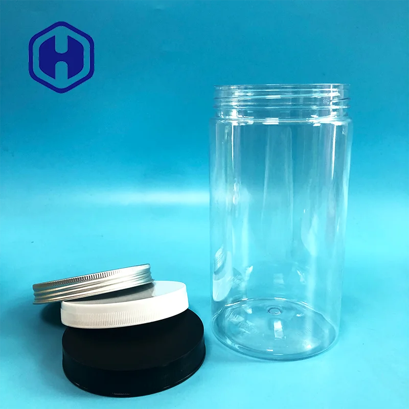 Pop corn Almonds Coffee beans Screw cap PET Nut container Plastic food packaging jars with lids kids